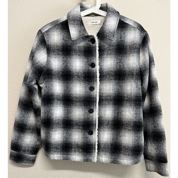 Mod Ref The Andy Jacket Sherpa Lined in Black Plaid Size S w-wool - Picture 3 of 11